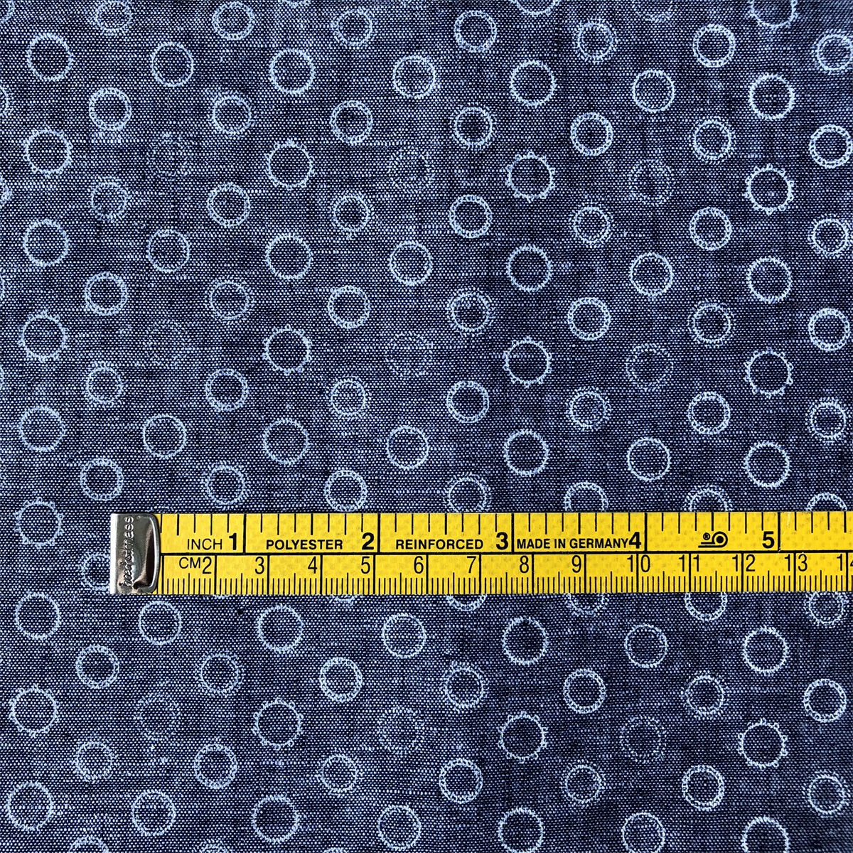 Linen Cotton Printed Fabric for men's shirts 55% linen 45% cotton printed chambray background shirts woven fabric