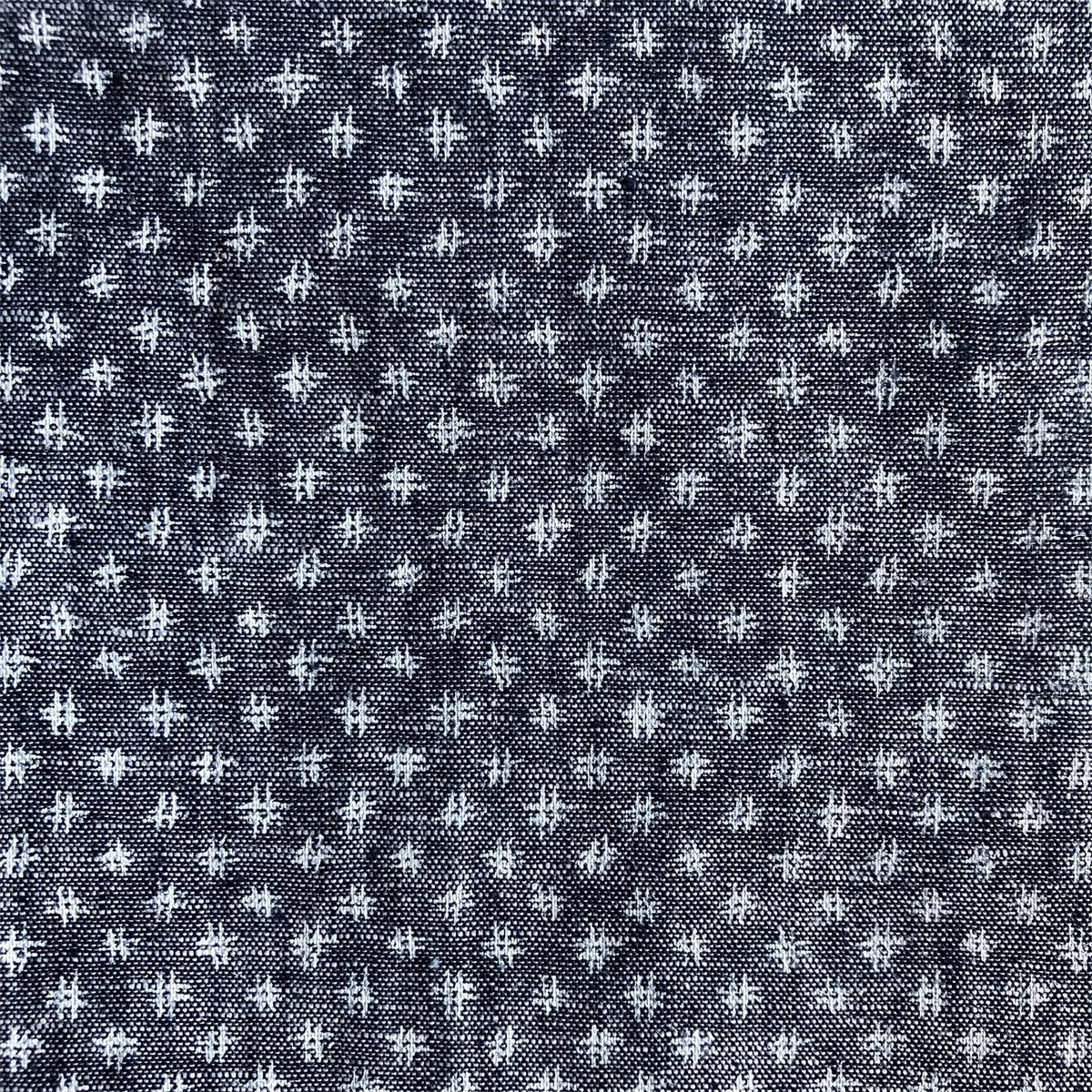 Linen Cotton Printed Fabric for men's shirts 55%linen 45%cotton printed chambray background woven fabric